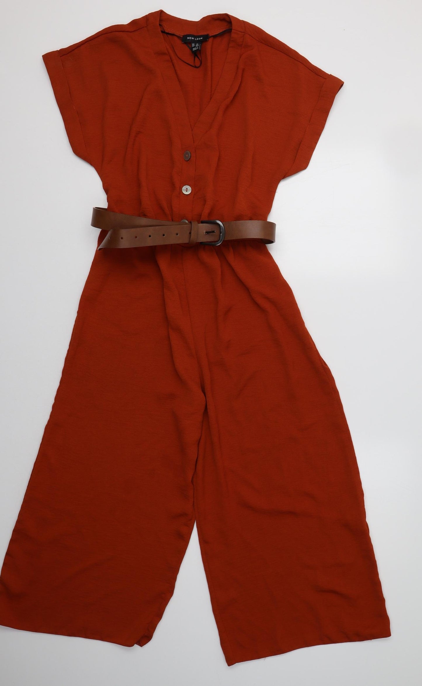 New Look Womens Orange  Polyester Jumpsuit One-Piece Size 10