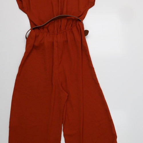 New Look Womens Orange  Polyester Jumpsuit One-Piece Size 10