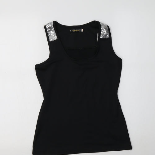 Yidarton Womens Black  Polyester Basic Tank Size S Scoop Neck