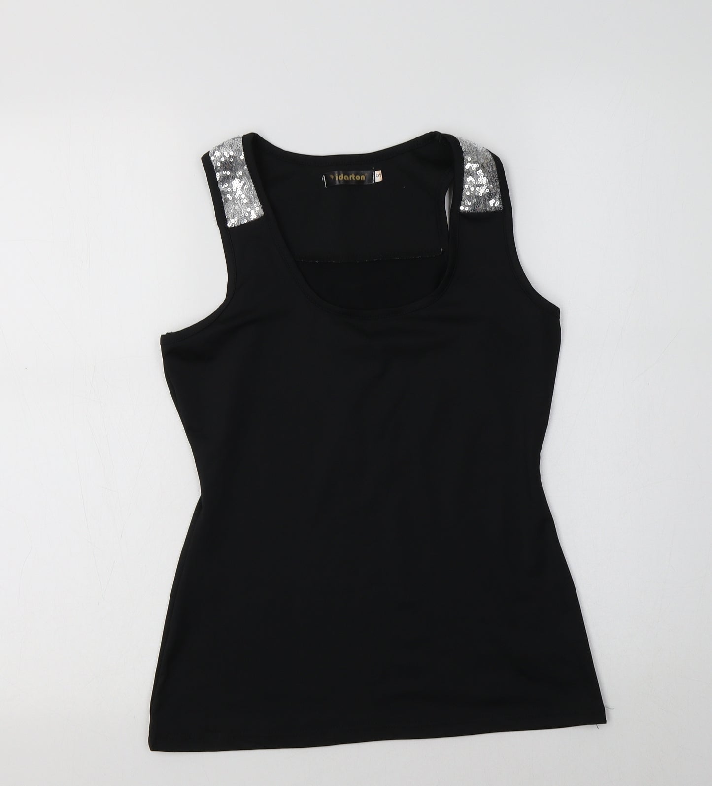 Yidarton Womens Black  Polyester Basic Tank Size S Scoop Neck