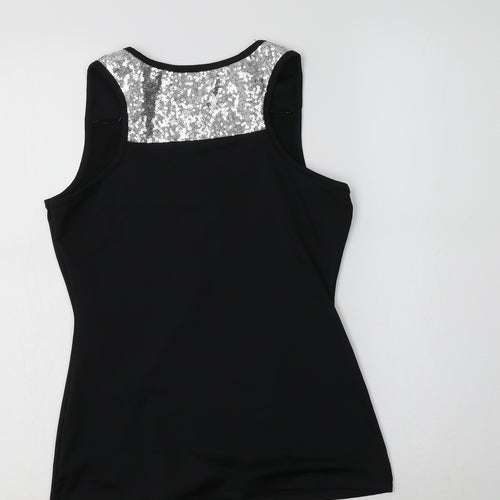 Yidarton Womens Black  Polyester Basic Tank Size S Scoop Neck