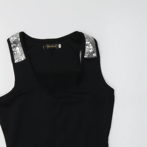 Yidarton Womens Black  Polyester Basic Tank Size S Scoop Neck