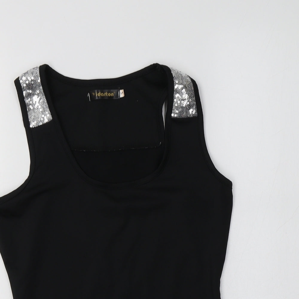 Yidarton Womens Black  Polyester Basic Tank Size S Scoop Neck