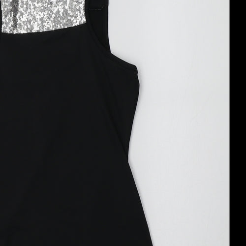 Yidarton Womens Black  Polyester Basic Tank Size S Scoop Neck