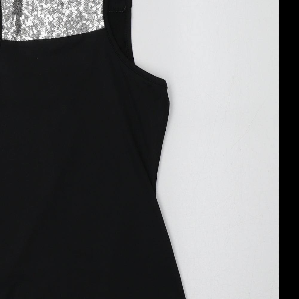 Yidarton Womens Black  Polyester Basic Tank Size S Scoop Neck