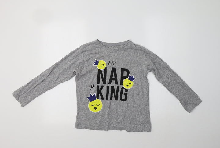 Preworn Boys Grey  Cotton  Pyjama Set Size 10-11 Years