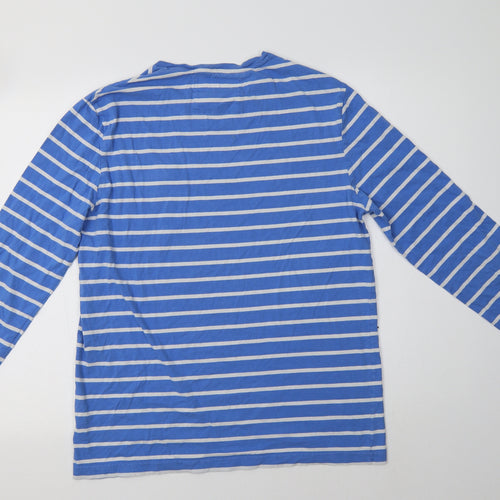 Jack Wills Womens Blue Striped Cotton Basic T-Shirt Size M Crew Neck