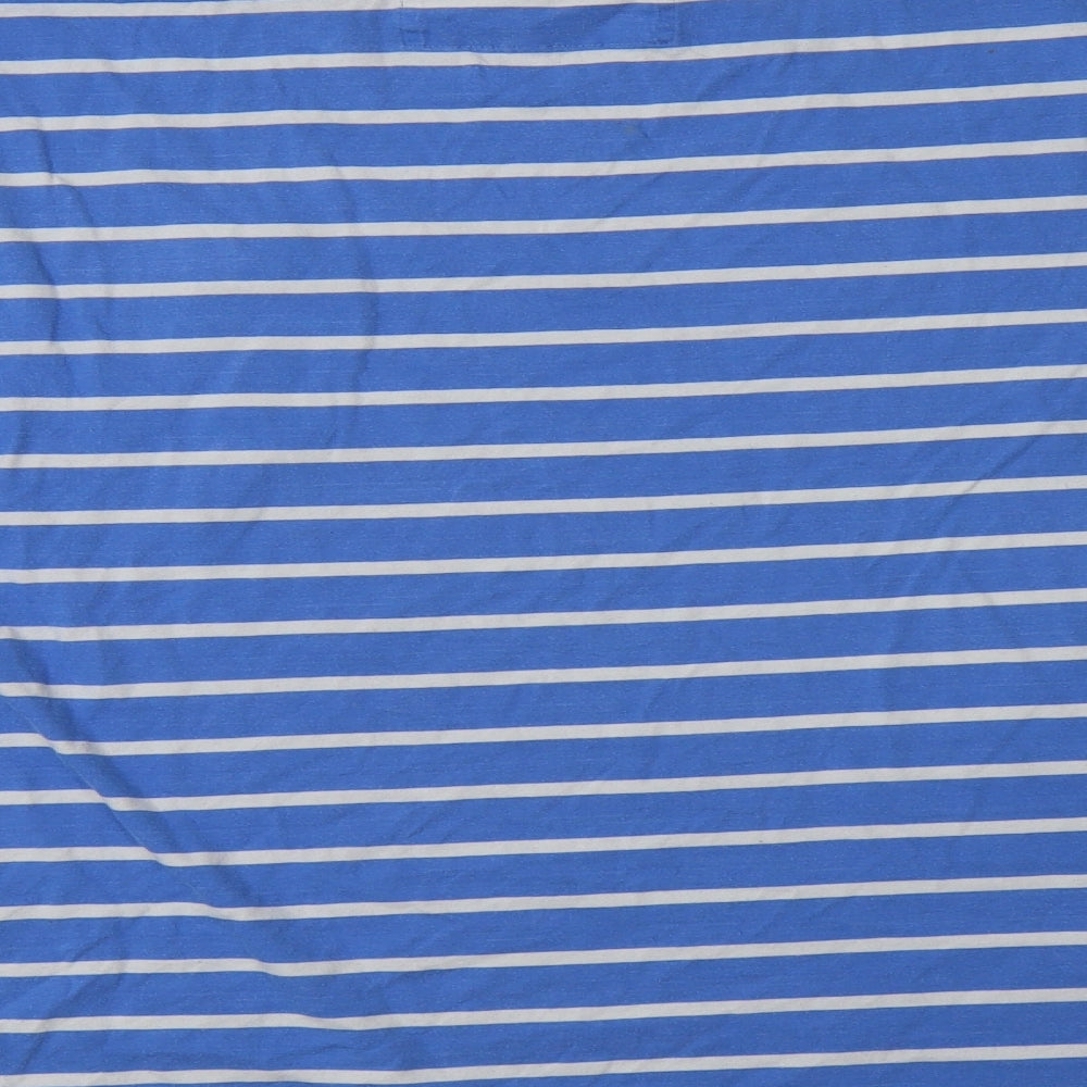 Jack Wills Womens Blue Striped Cotton Basic T-Shirt Size M Crew Neck