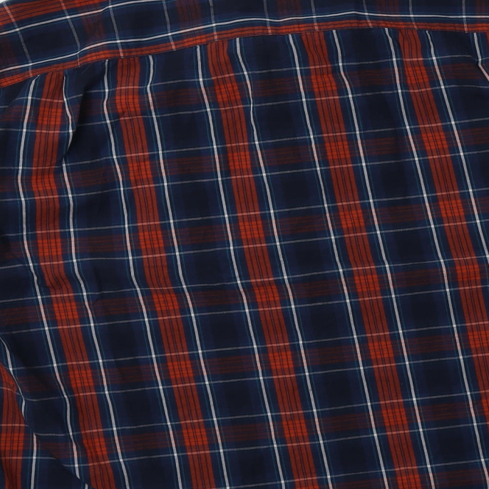 Matalan Mens Blue Check Cotton  Button-Up Size 2XL Collared