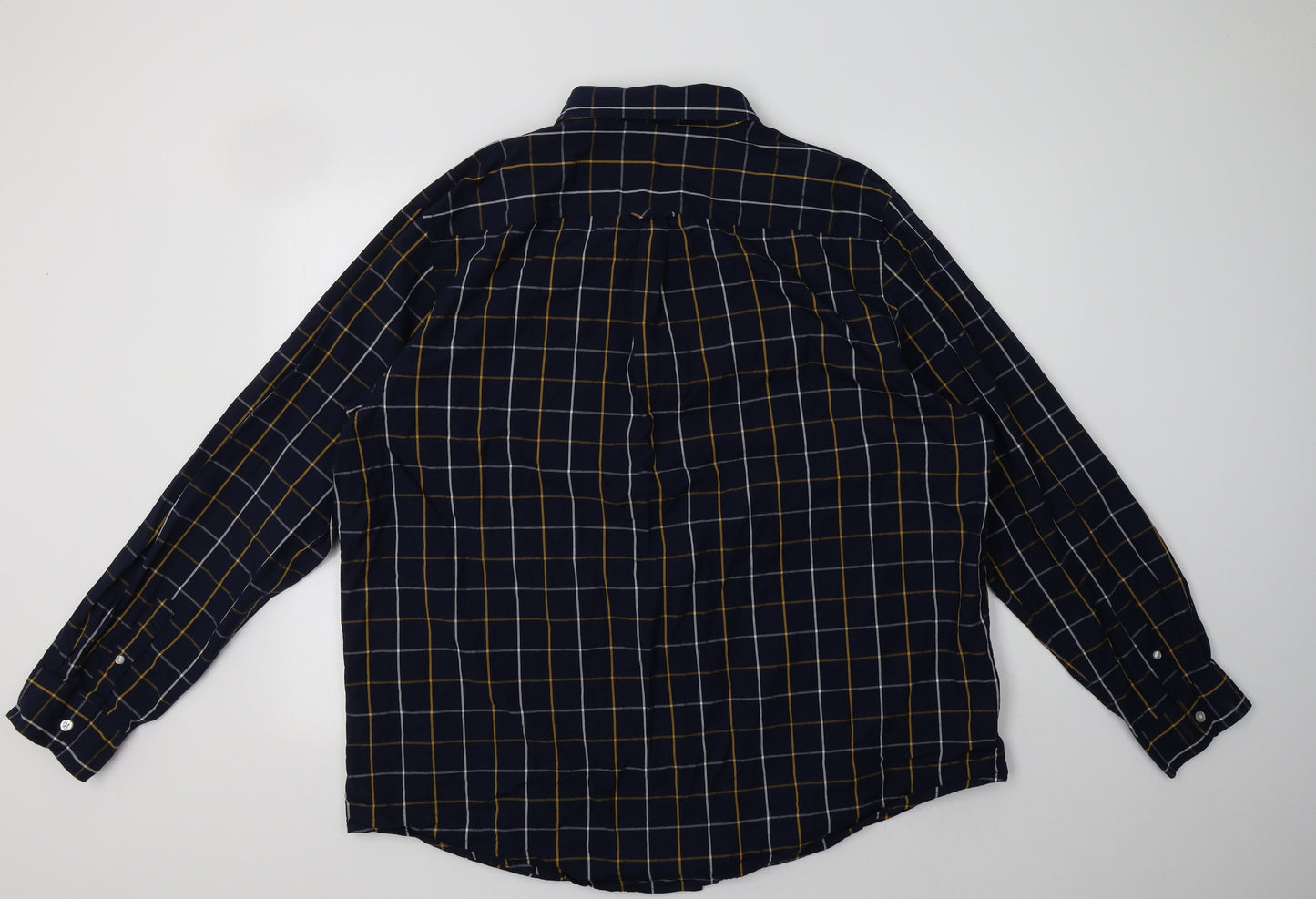Maine New England Mens Blue Check Cotton  Button-Up Size 2XL Collared