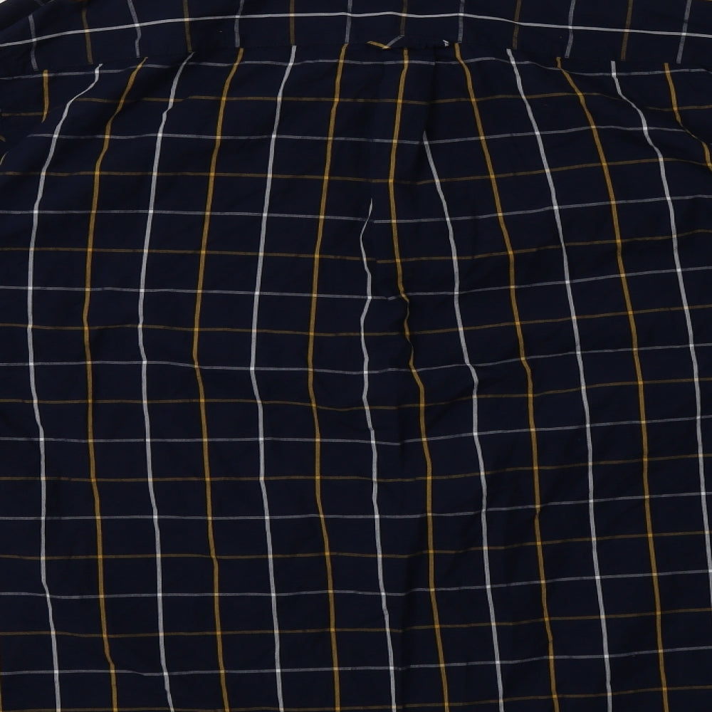 Maine New England Mens Blue Check Cotton  Button-Up Size 2XL Collared