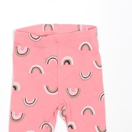 PEKKLE Girls Pink  Cotton  Leggings Size 6-9 Months   - RAINBOWS