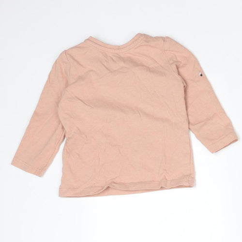 Primark Girls Pink Floral Cotton Basic T-Shirt Size 6-9 Months Round Neck  - BEAUTIFUL LIKE NATURE