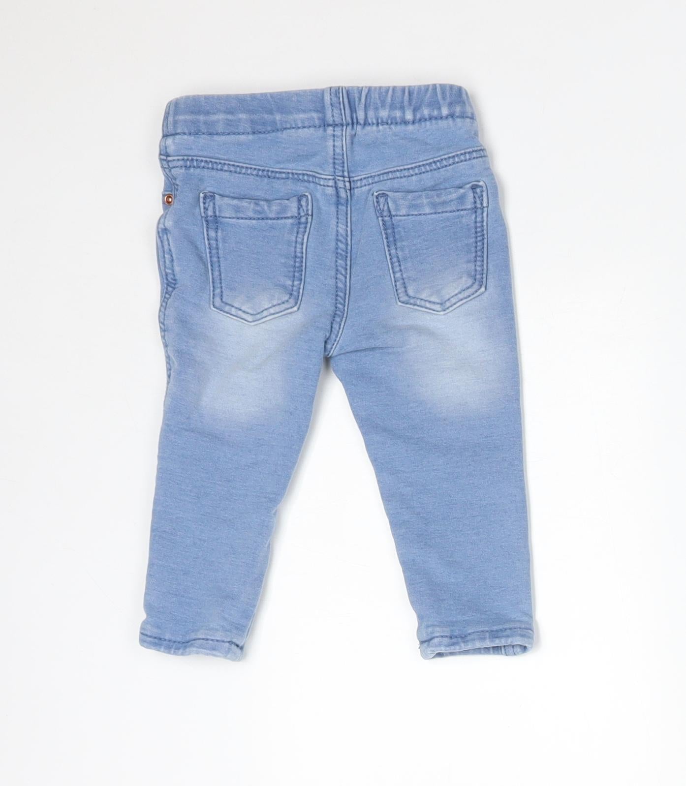 Primark Girls Blue  Cotton  Jeans Size 6-9 Months