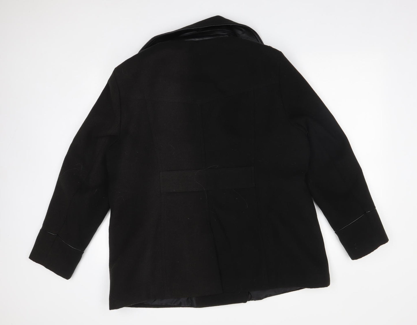 Red Herring Womens Black   Trench Coat Coat Size 20
