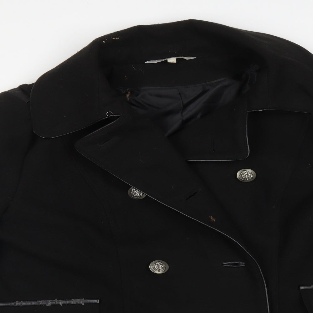 Red Herring Womens Black   Trench Coat Coat Size 20