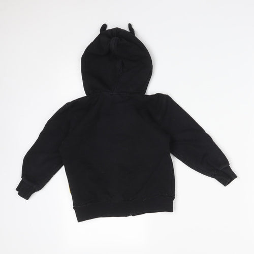 Primark Boys Black  Cotton Full Zip Hoodie Size 5-6 Years   - BATMAN
