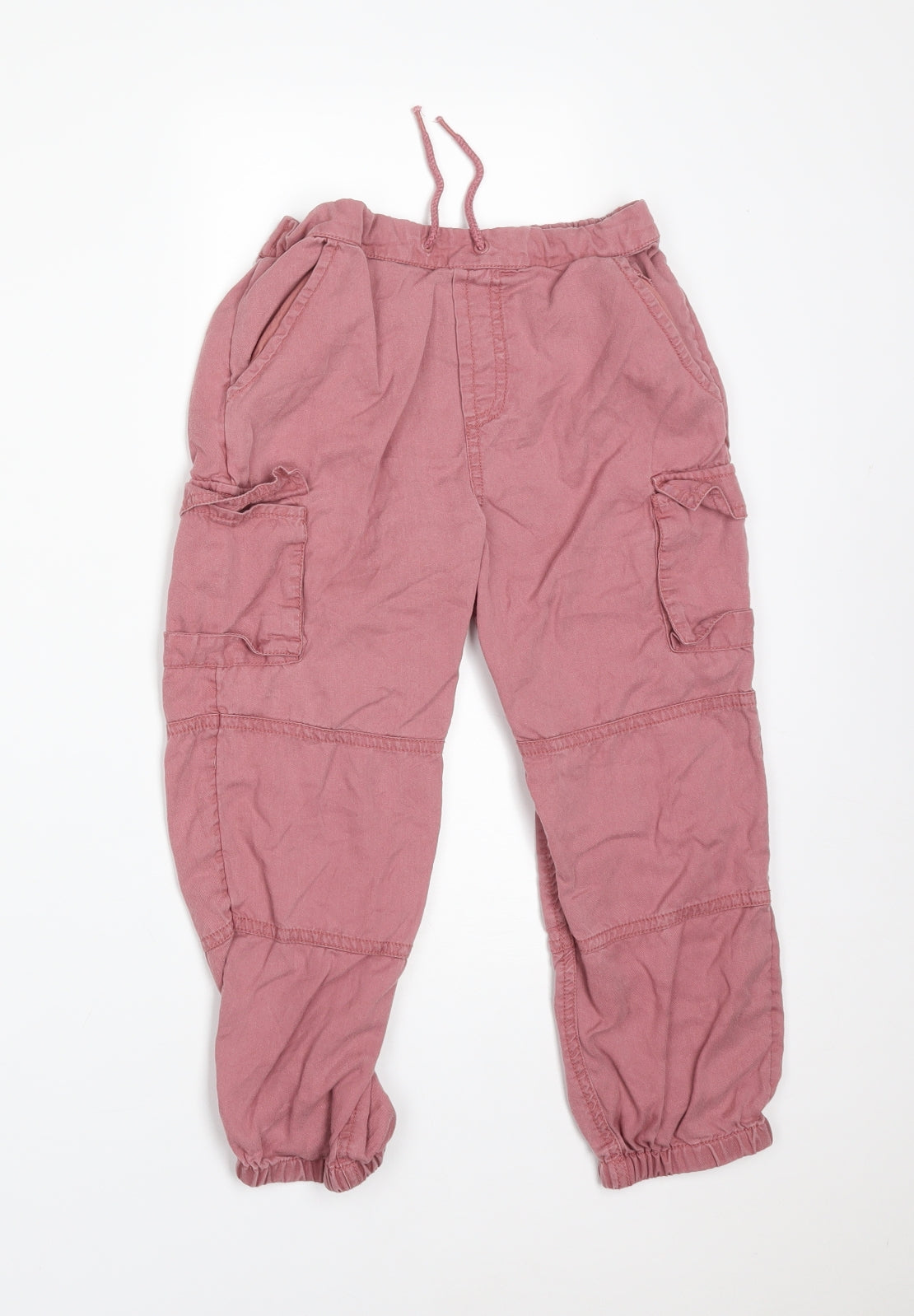 M&S Girls Pink  Lyocell Cargo Trousers Size 5-6 Years  Regular