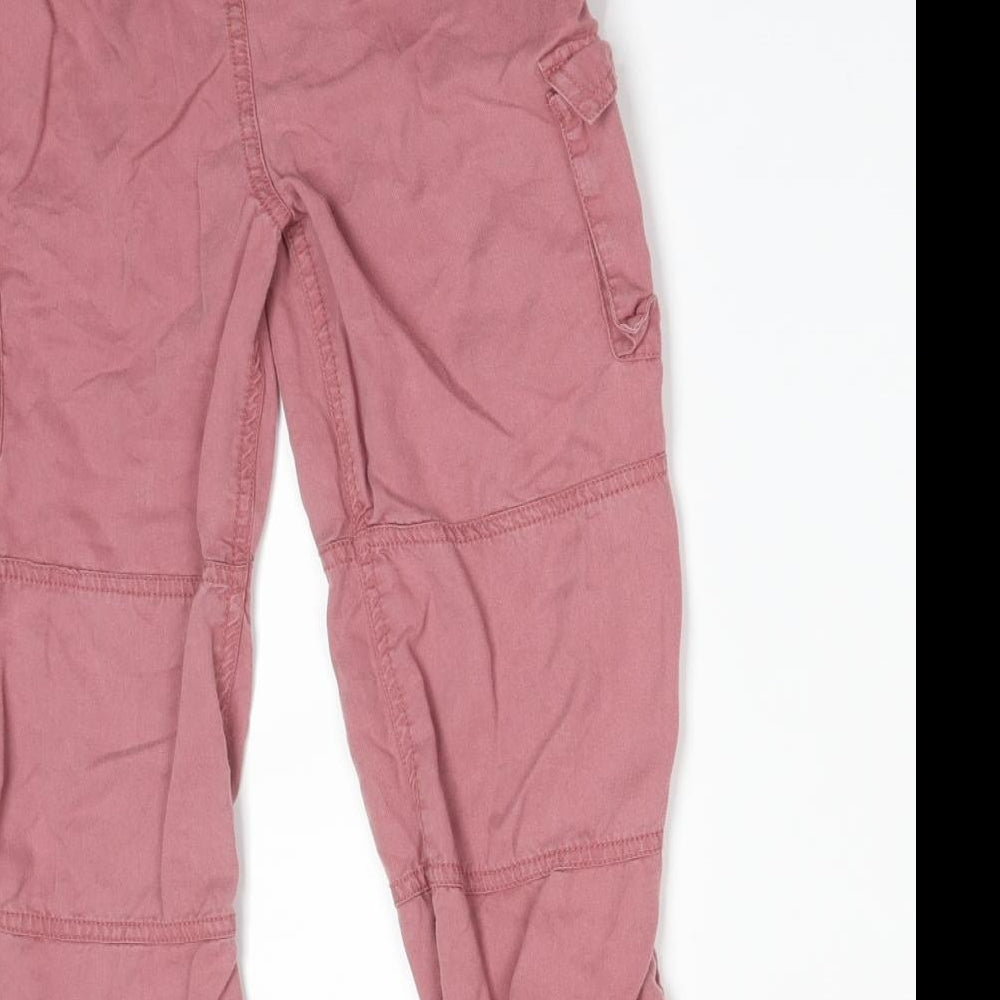 M&S Girls Pink  Lyocell Cargo Trousers Size 5-6 Years  Regular