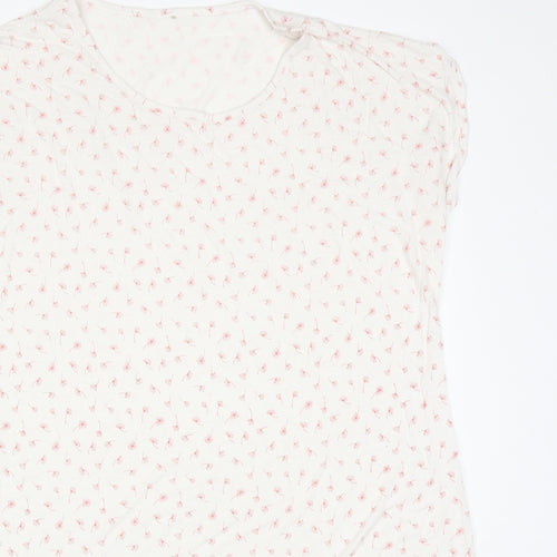George Womens White Floral Viscose  Dress Size 14