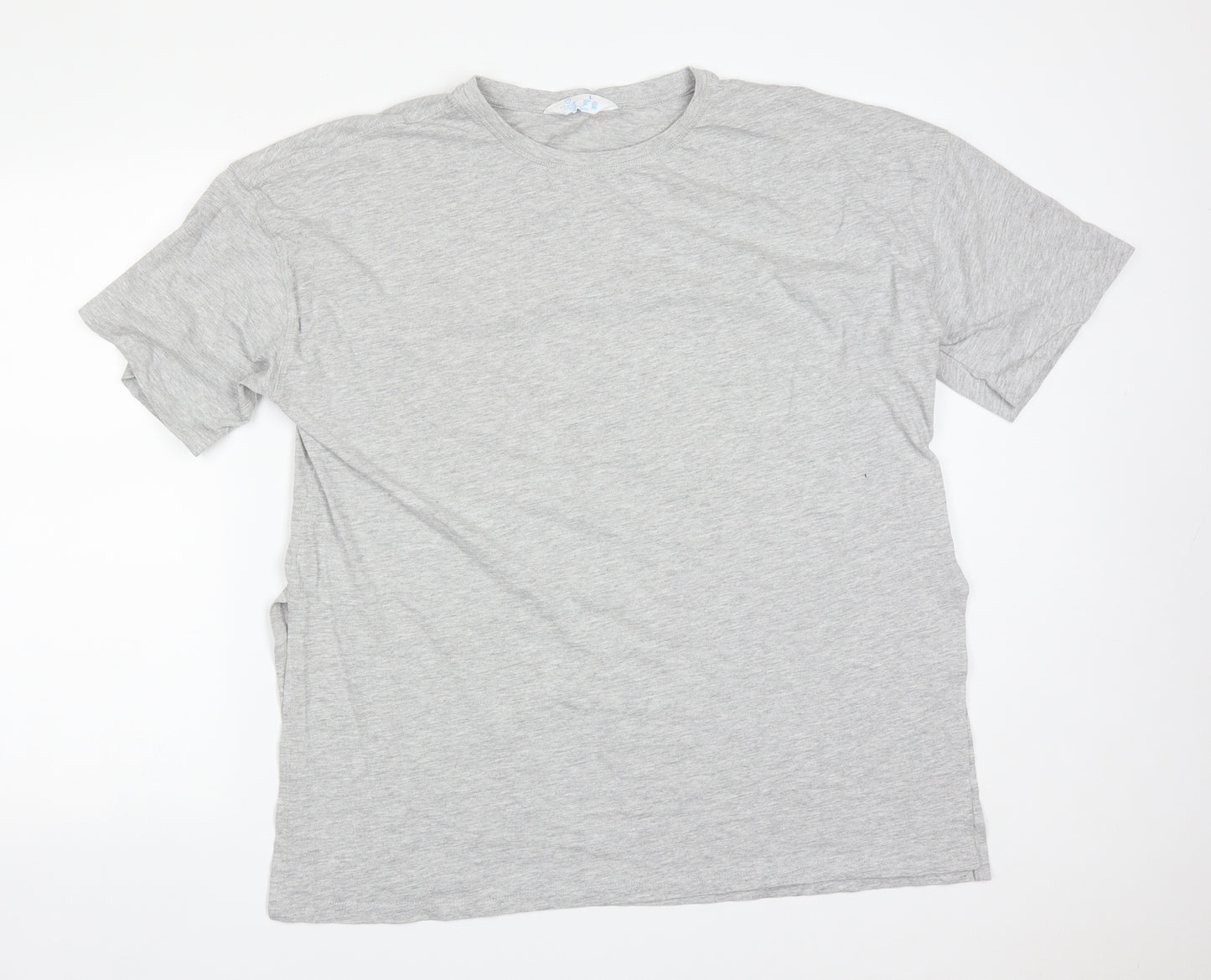 Primark Womens Grey  Cotton Basic T-Shirt Size L Crew Neck