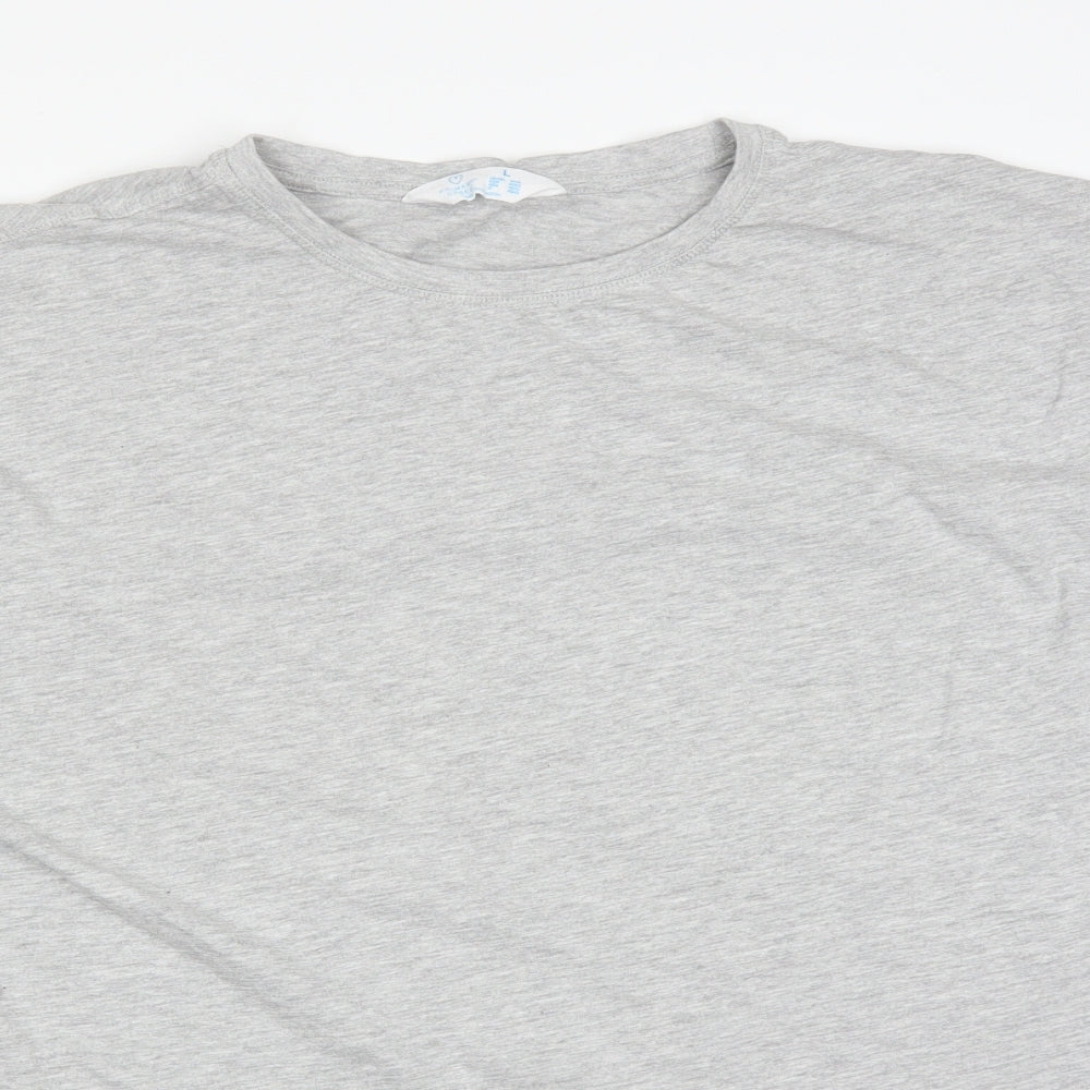 Primark Womens Grey  Cotton Basic T-Shirt Size L Crew Neck