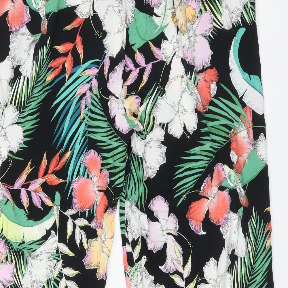 Peacocks Womens Multicoloured Floral Viscose Trousers  Size 18 L28 in Regular
