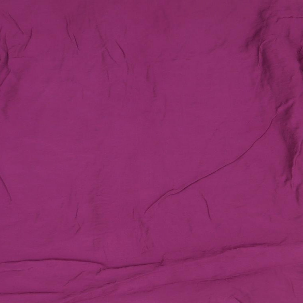 M&S Womens Purple  Viscose Basic Button-Up Size 14 Collared