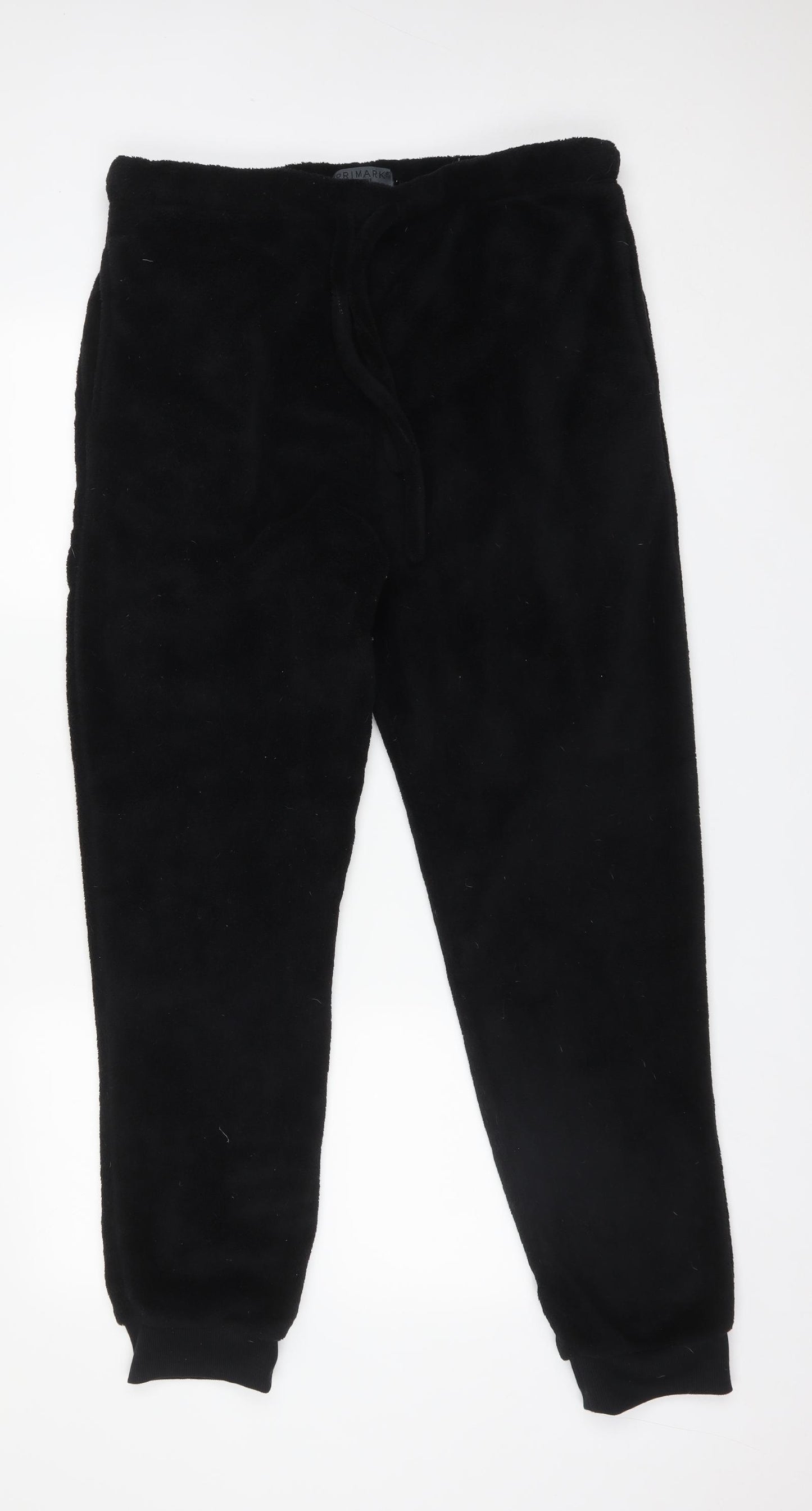 Primark Mens Black Solid Polyester  Pyjama Pants Size XL