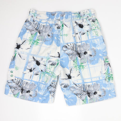 Surf Mens Multicoloured Floral Polyester Bermuda Shorts Size M L10 in Regular  - SWIMMING SHORTS