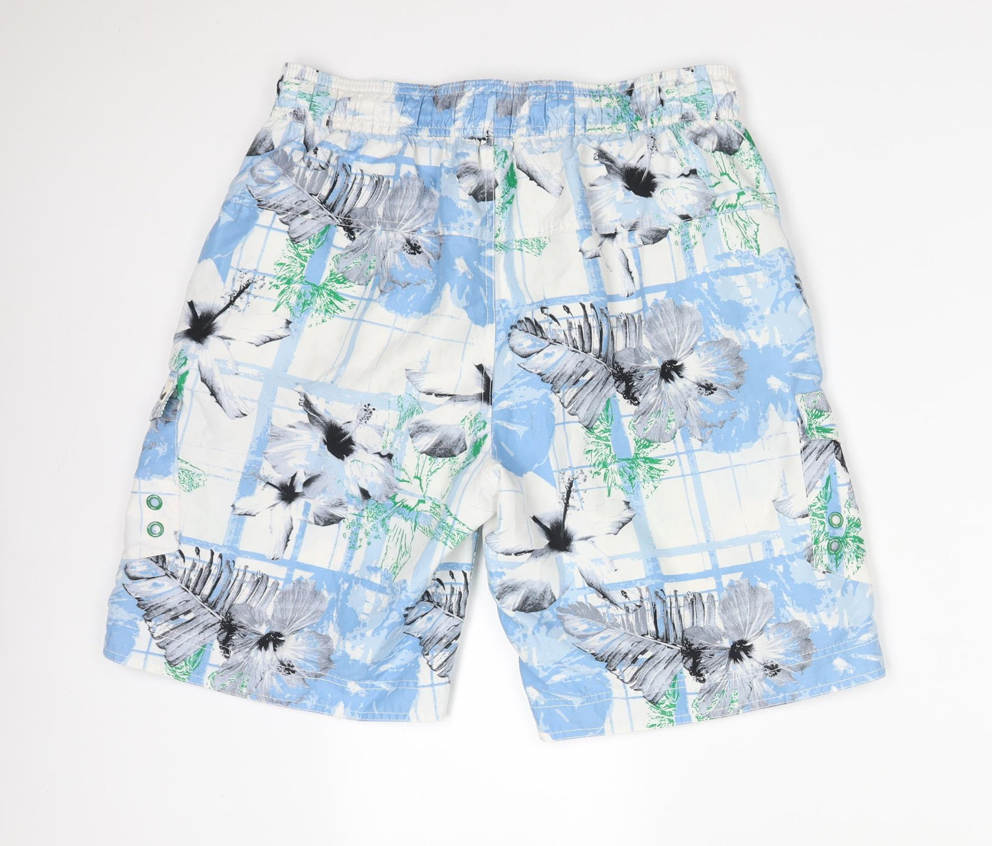 Surf Mens Multicoloured Floral Polyester Bermuda Shorts Size M L10 in Regular  - SWIMMING SHORTS