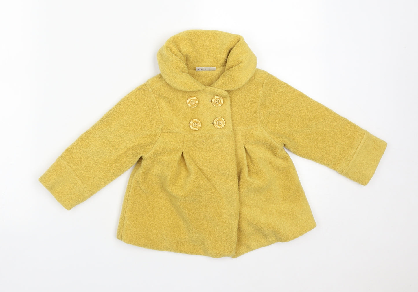 NEXT Girls Yellow   Overcoat Coat Size 18-24 Months