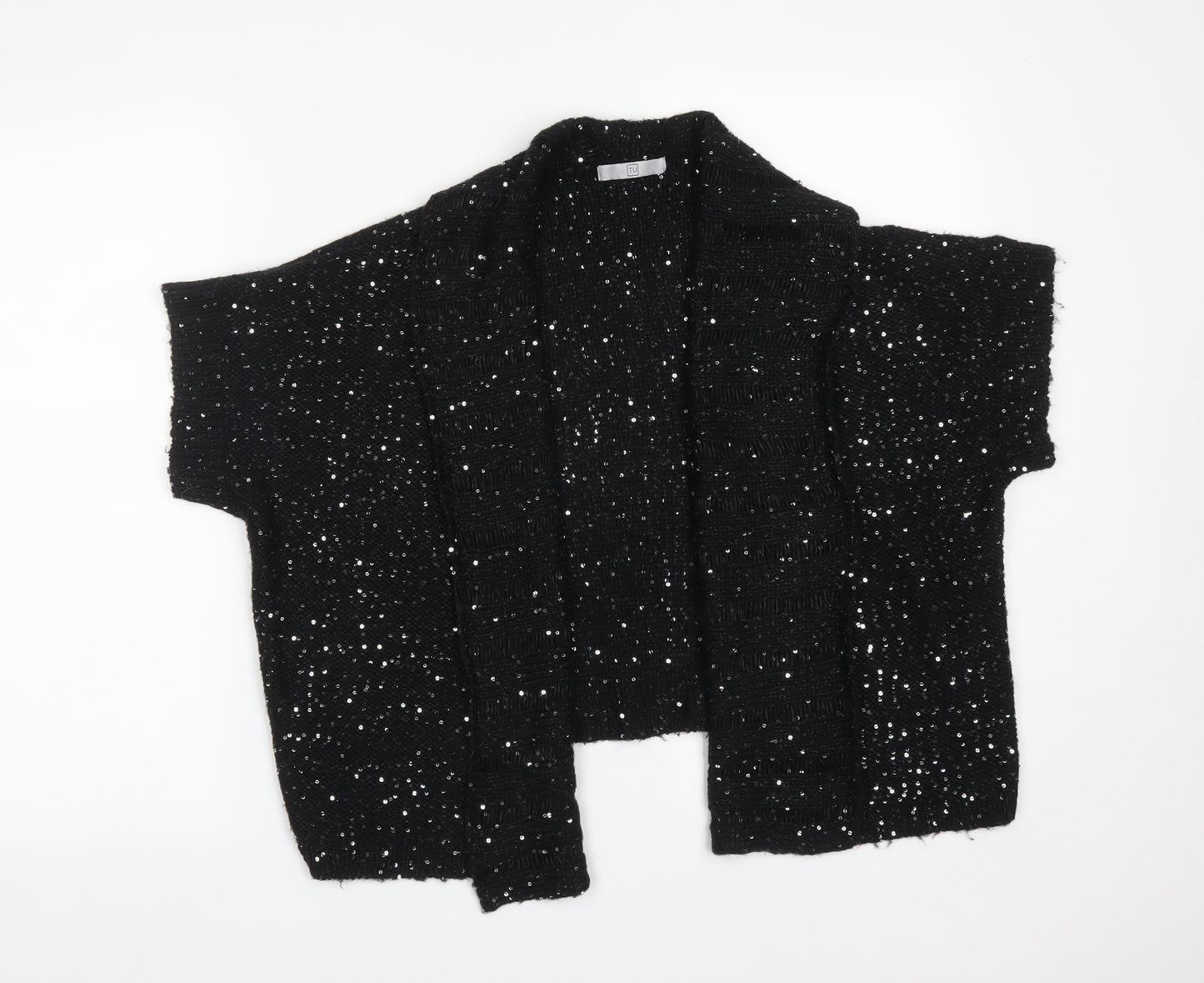 TU Womens Black   Acrylic Cardigan Jumper Size L