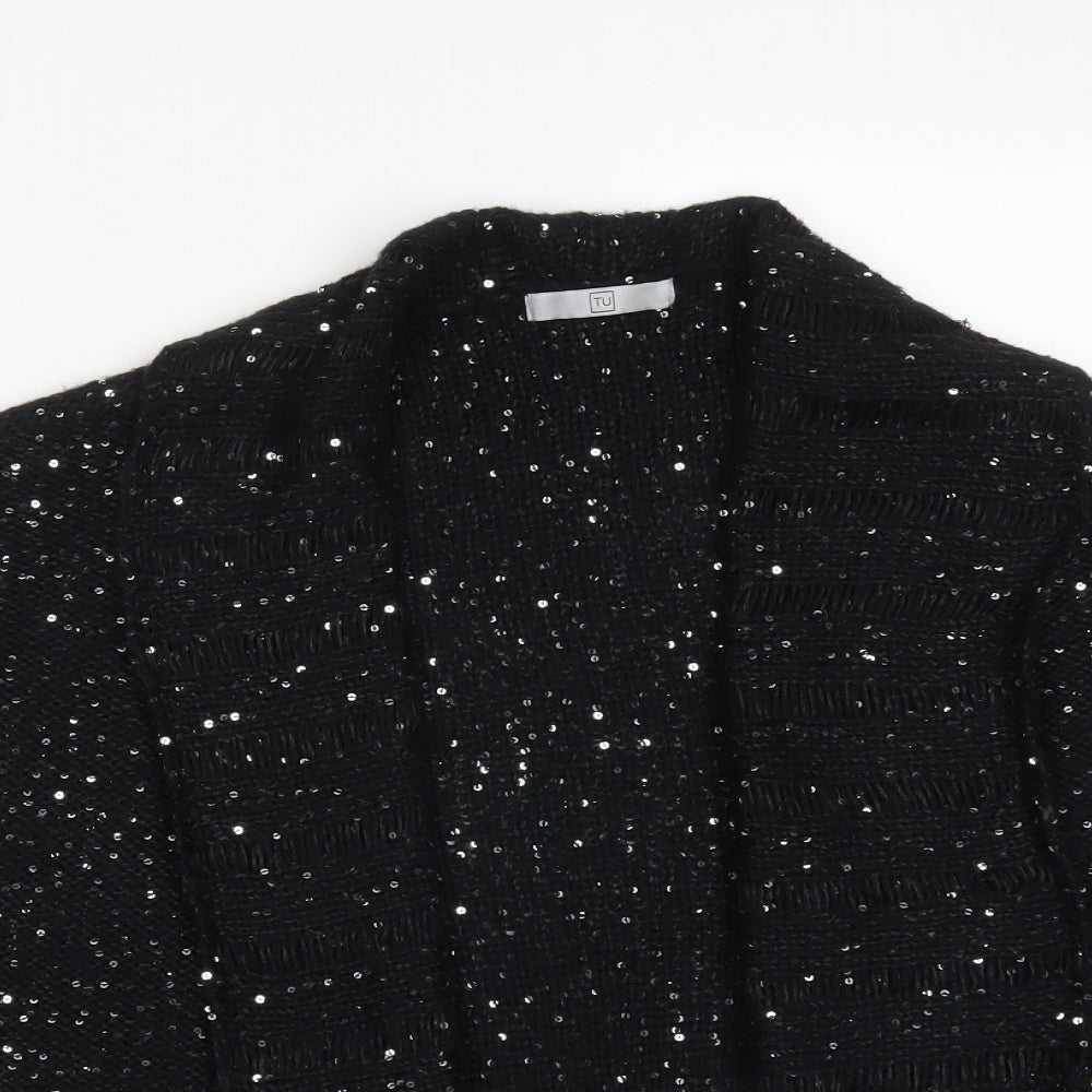 TU Womens Black   Acrylic Cardigan Jumper Size L