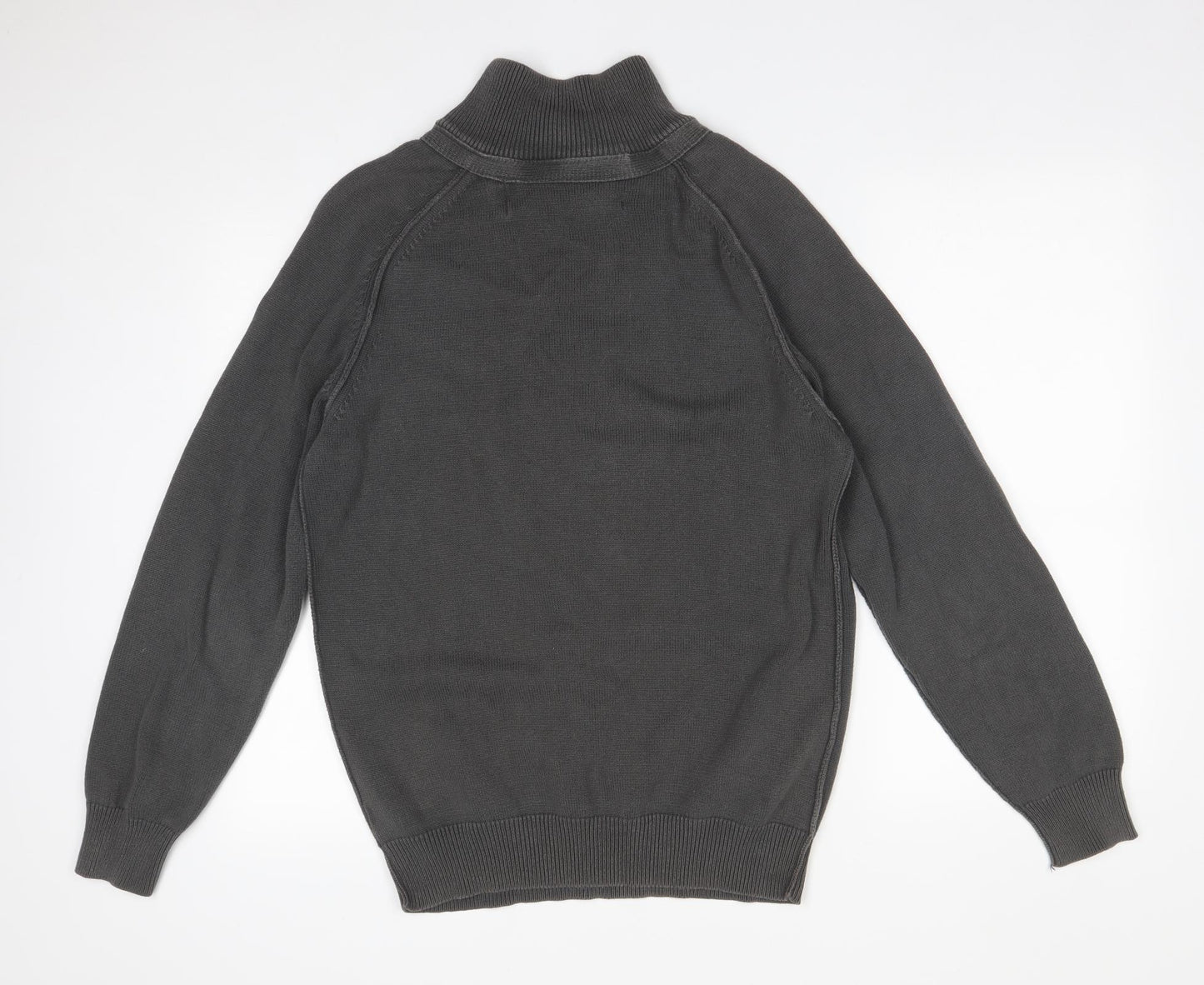 ROCHA JOHN ROCHA Mens Grey High Neck  Cotton Pullover Jumper Size M