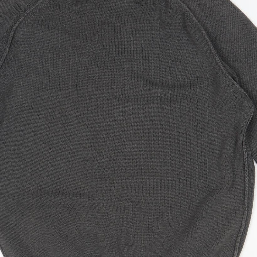 ROCHA JOHN ROCHA Mens Grey High Neck  Cotton Pullover Jumper Size M