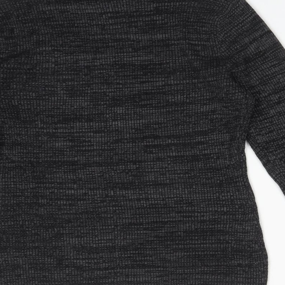 Apricot Womens Black Striped Viscose Basic T-Shirt Size 14 High Neck