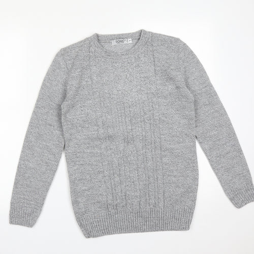 Sonic Mens Grey  Acrylic Pullover Sweatshirt Size S