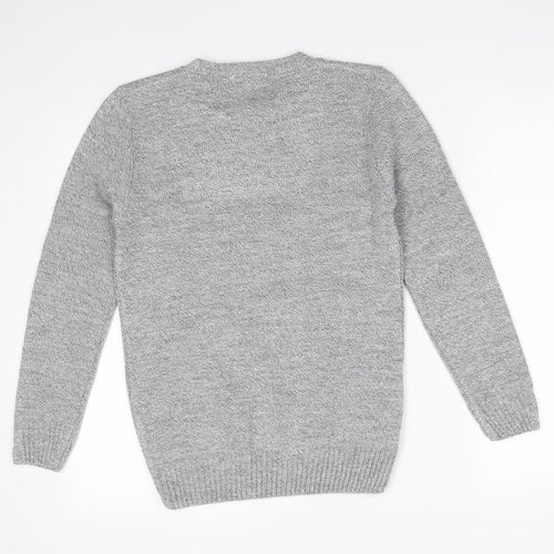 Sonic Mens Grey  Acrylic Pullover Sweatshirt Size S
