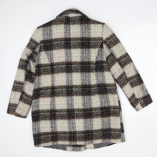 BM Womens Multicoloured Check  Trench Coat Coat Size 10