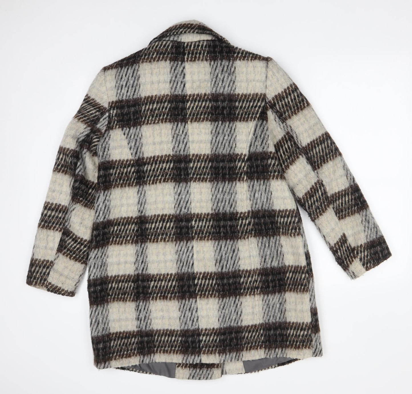 BM Womens Multicoloured Check  Trench Coat Coat Size 10