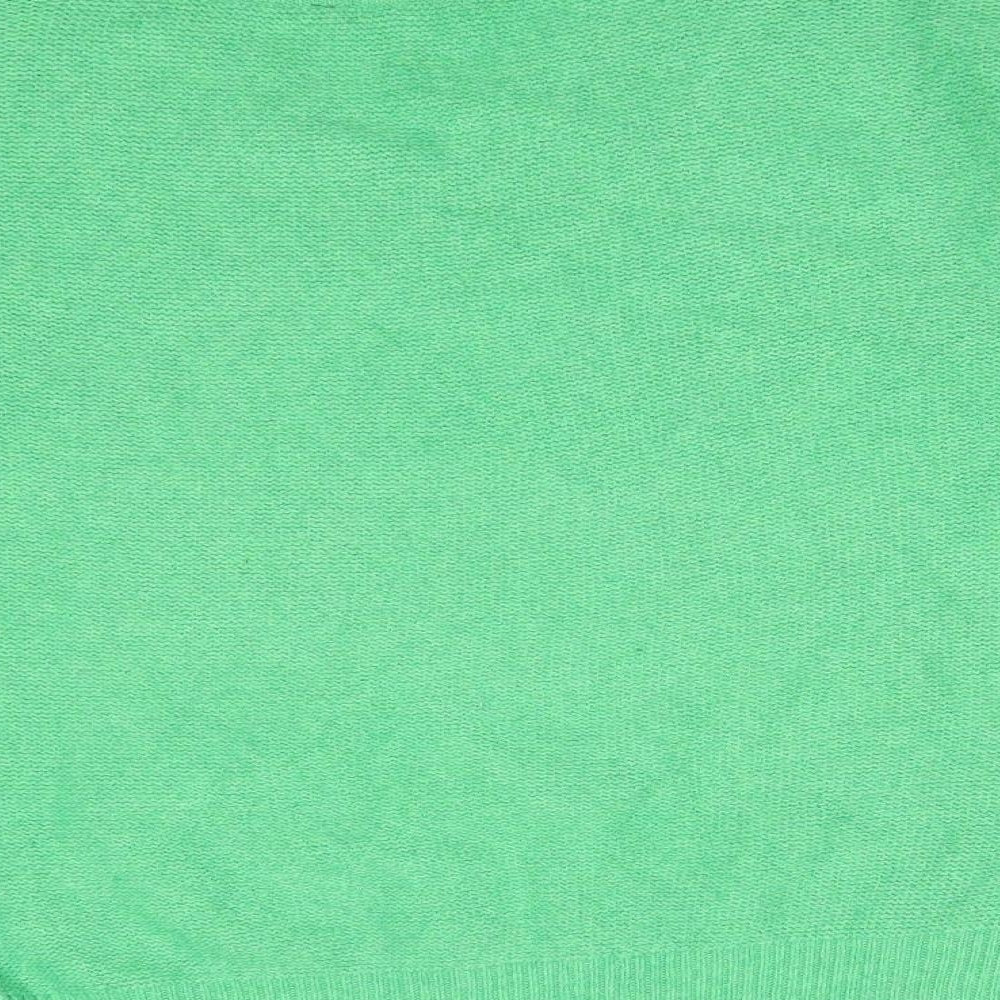 BONMARCHE Womens Green Argyle/Diamond Polyester Basic T-Shirt Size 12 V-Neck