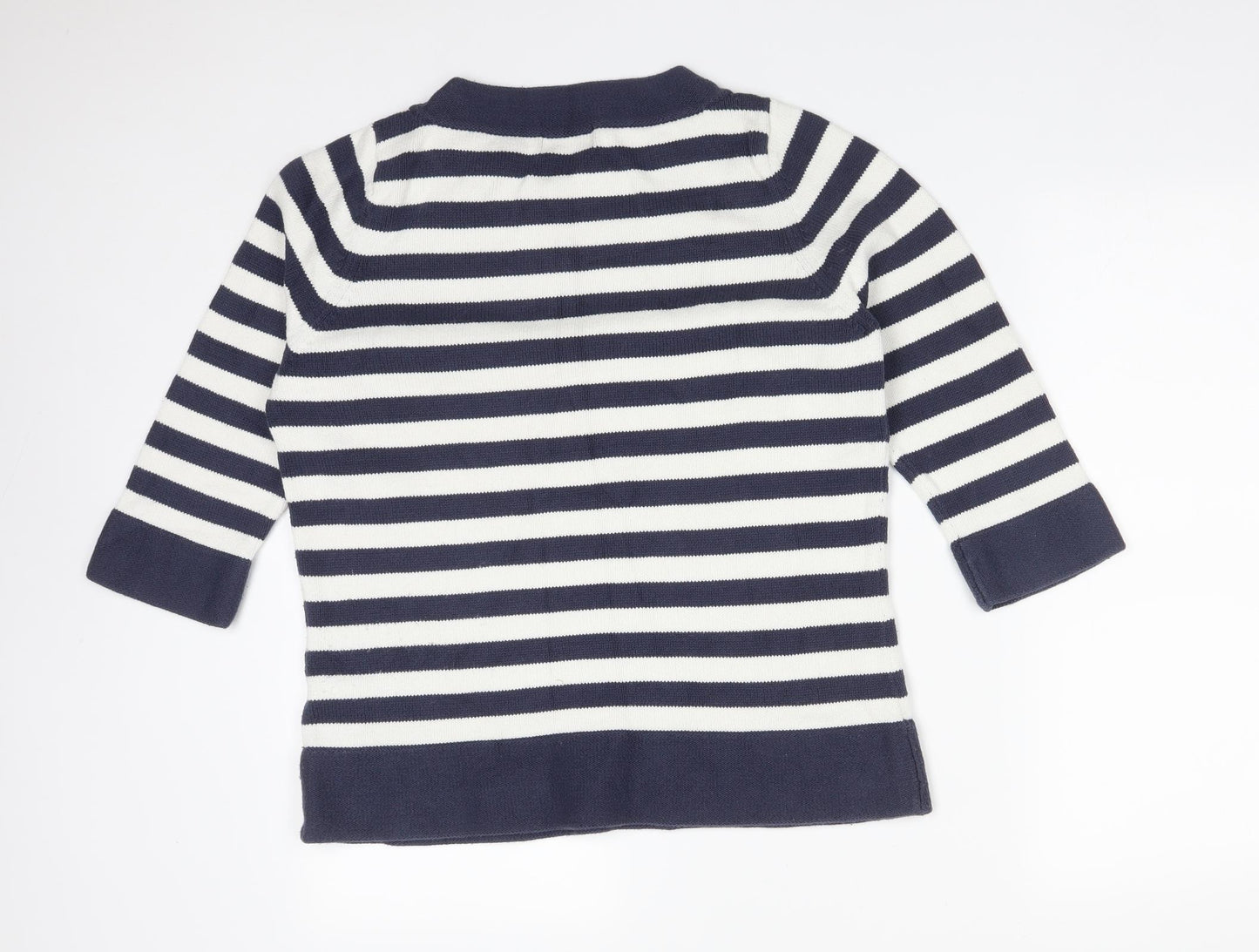 M&S Womens Multicoloured Striped Cotton Basic T-Shirt Size 18 Round Neck