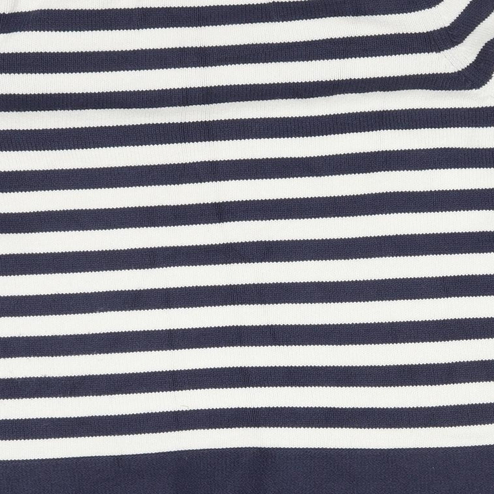 M&S Womens Multicoloured Striped Cotton Basic T-Shirt Size 18 Round Neck