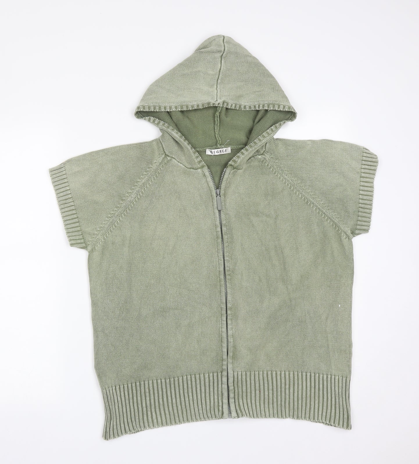 George Womens Green  Cotton Full Zip Hoodie Size 24