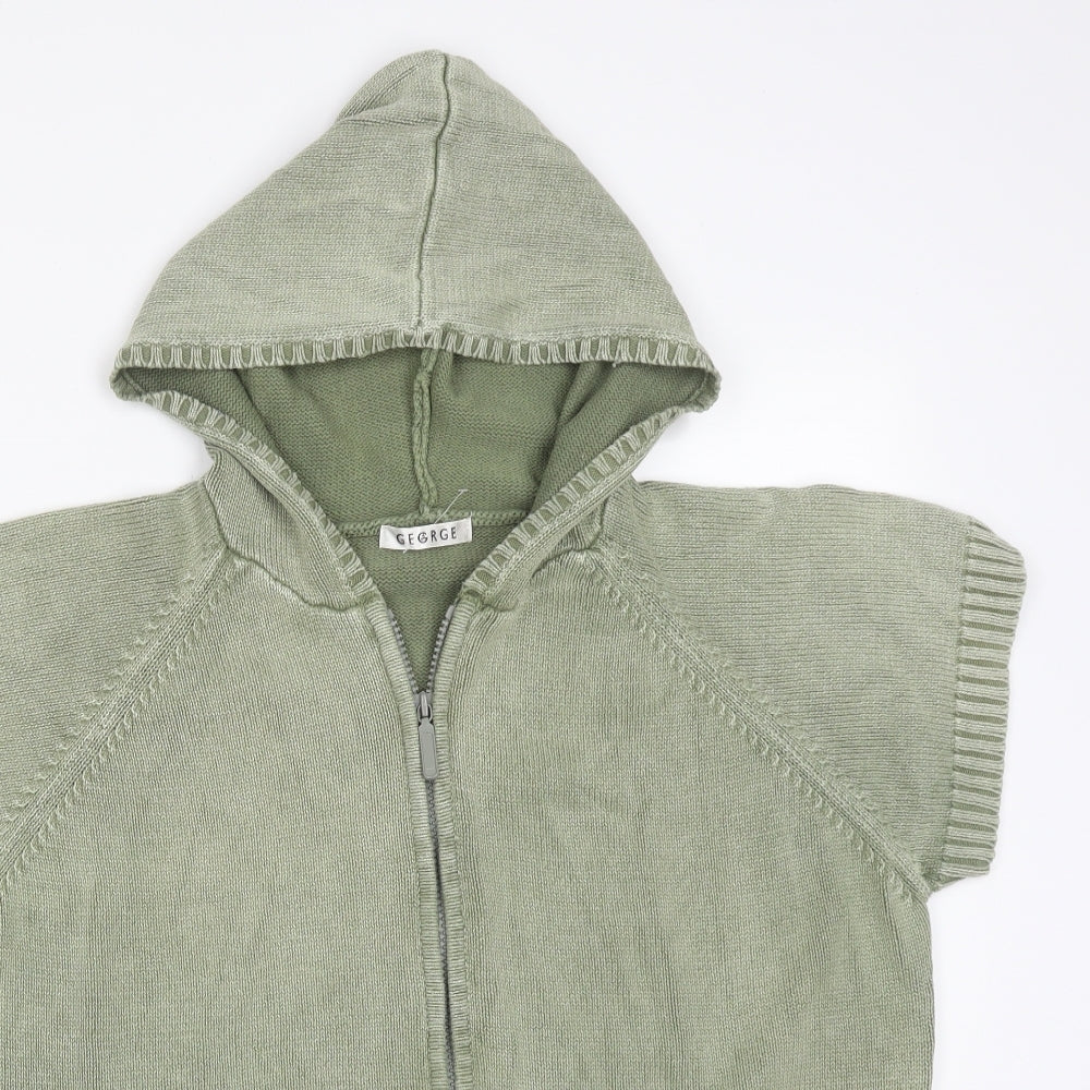 George Womens Green  Cotton Full Zip Hoodie Size 24