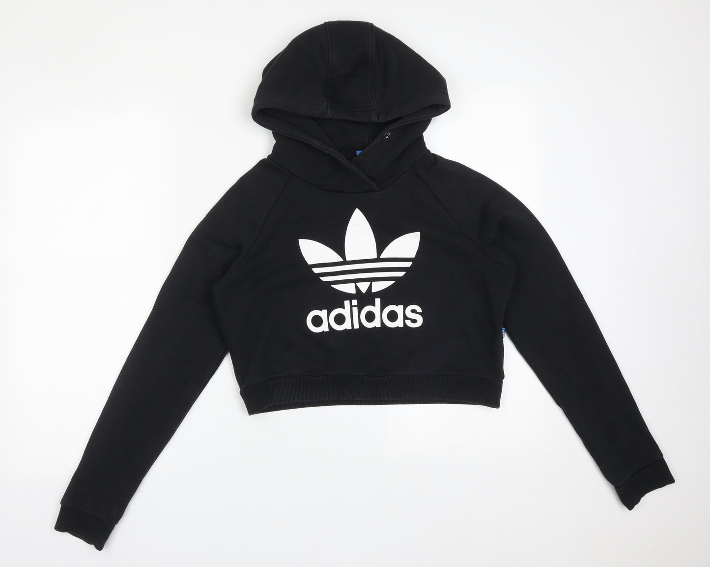 adidas Womens Black  Cotton Pullover Hoodie Size 8