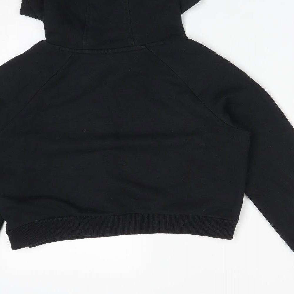 adidas Womens Black  Cotton Pullover Hoodie Size 8