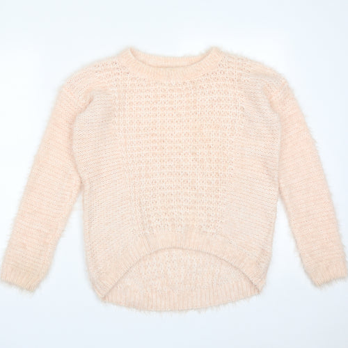 New Look Womens Pink  Acrylic Pullover Sweatshirt Size 8