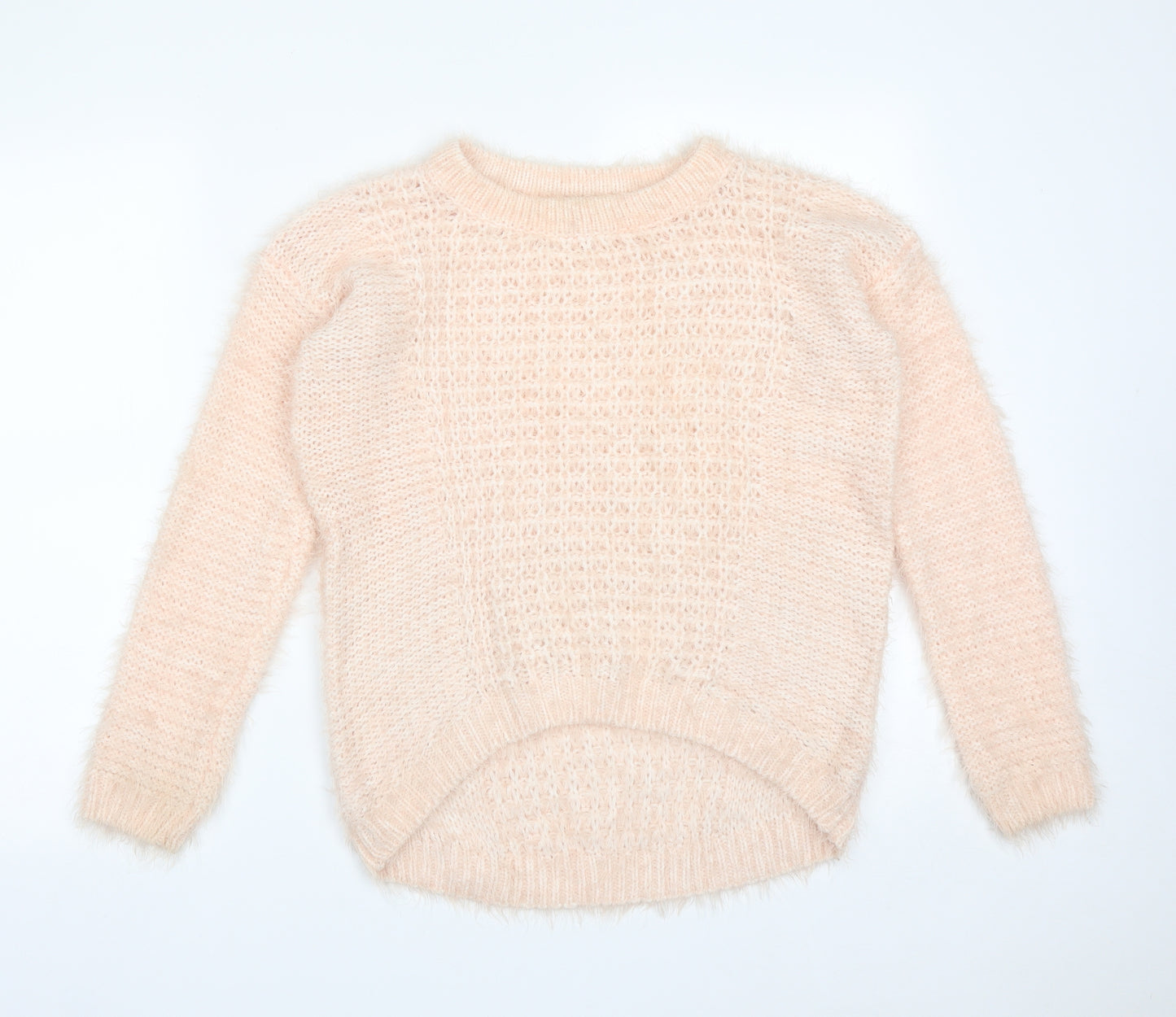 New Look Womens Pink  Acrylic Pullover Sweatshirt Size 8